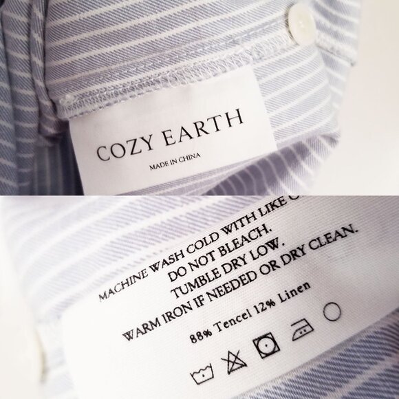 Cozy Earth Men's XXL Coastal Comfort Short Sleeve Button Down Shirt Linen $150 - Picture 11 of 15